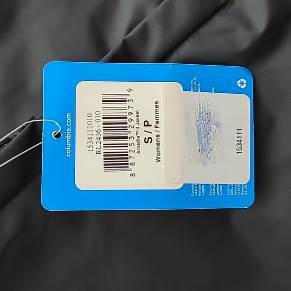 Columbia Women’s Black Arcadi II Hooded Waterproof Rain Jacket Mesh Lined Size S - Picture 14 of 16